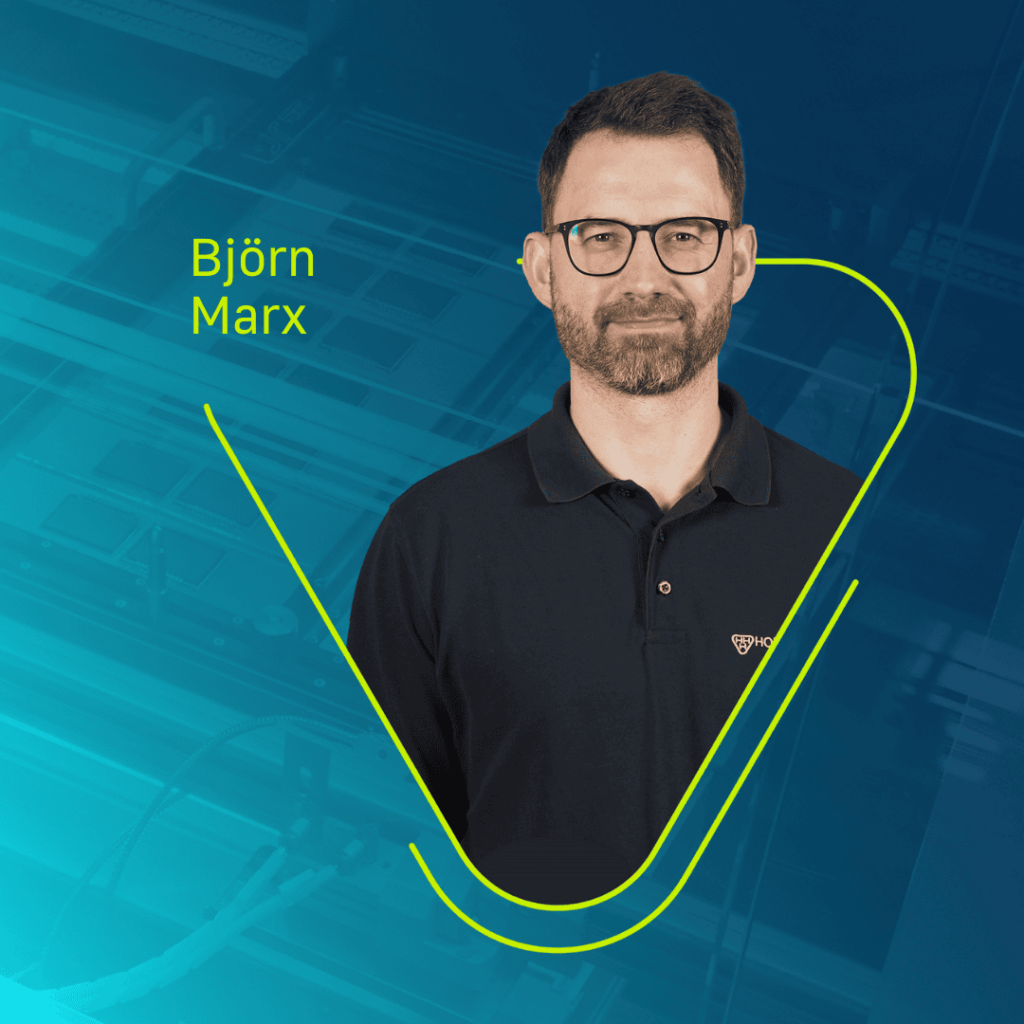 Portraitaufnahme von Björn Marx, Mitarbeiter im Musterbau der Dipl.-Ing. H. Horstmann GmbH