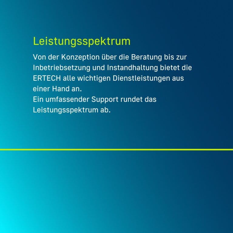 Vorstellung des Partners Ertech über Leistungsspektrum