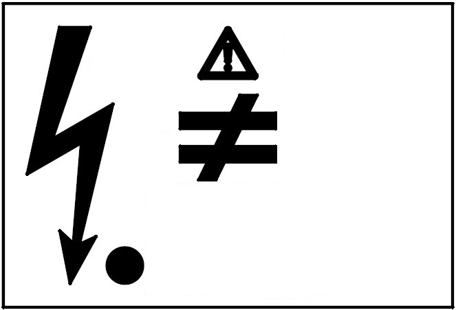 Displaydarstellung eines mobilen Spannungsprüfers mit einem Blitzsymbol auf der rechten Seite