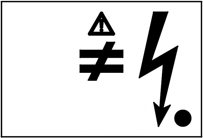 Displaydarstellung eines mobilen Spannungsprüfers mit einem Blitzsymbol auf der rechten Seite