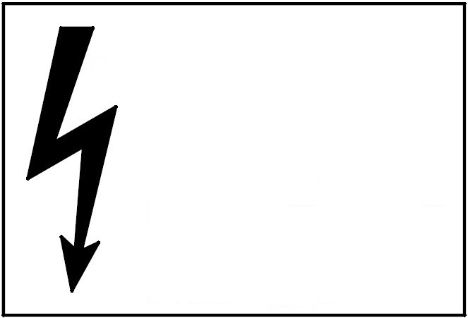Displaydarstellung eines mobilen Spannungsprüfers mit einem Blitzsymbol auf der linken Seite