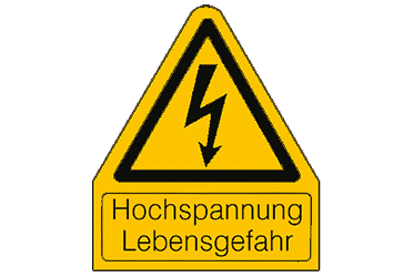 Gelbes Hinweisschild