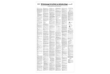 Weißes Hinweisschild mit sehr viel Text (