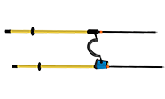 Two rods connected by a spiral cable. Represents the PG II phase comparator.