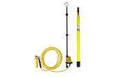 Yellow voltage detectors with extendable telescopic rod, a typical tool for electricians to check electrical voltages, with compact collapsible and extendable length adjustment.
