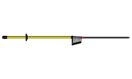 Classic yellow voltage detector with black end pieces, a handy electrician's hand tool for voltage measurement with a simple, robust design.